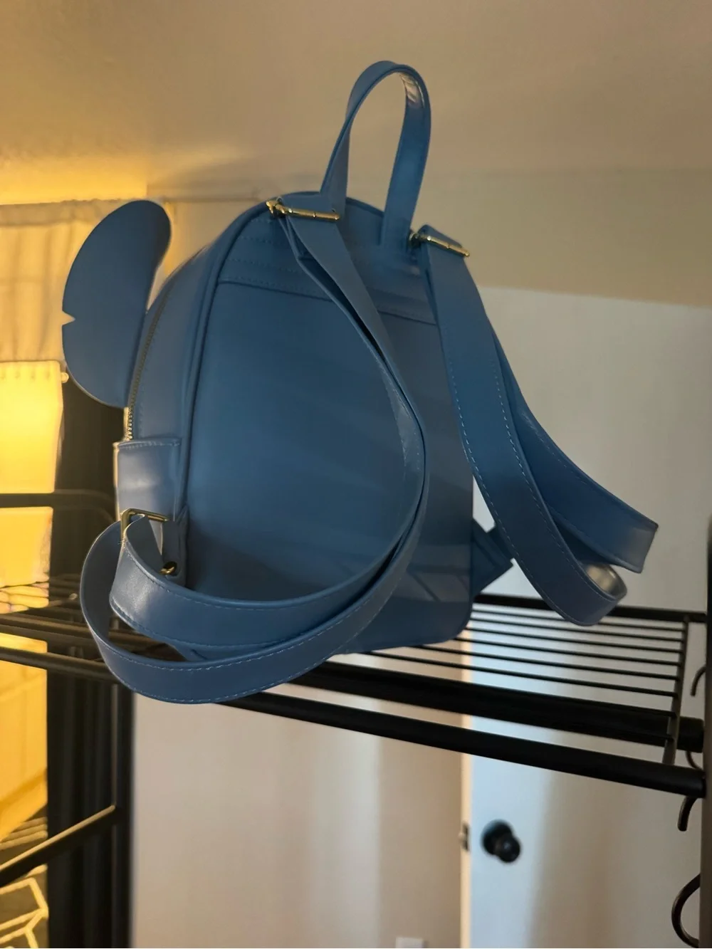 Loungefly Blue Stitch Mini Backpack with Bubble Tea Graphic